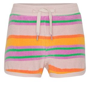 MOLO Aliya pink striped terry shorts with elastic waist with tie